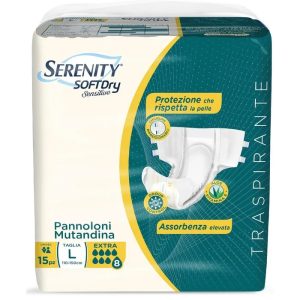 Serenity SoftDRY Sensitive Pannolone Mutandina L Extra 15pz