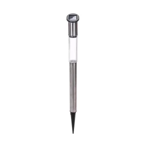 Lampioncino segnapassi Led Spike 0,012W Argento in acciaio con pannello solare IP44 Bianco freddo 6500K con sensore crepuscolare Aigostar