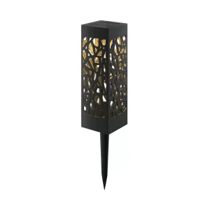 Lampioncino segnapassi Led Tower 0,2W Nero con pannello solare IP44 Bianco caldo 3000K con sensore crepuscolare Aigostar